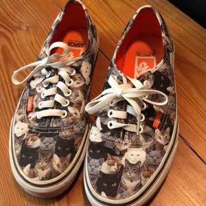Lace up Vans with cats